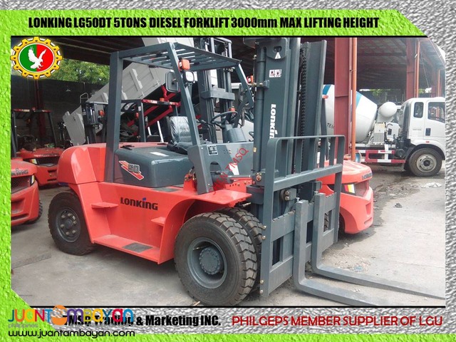 BRAND NEW LG50DT Diesel Forklift 5 Tons Lonking