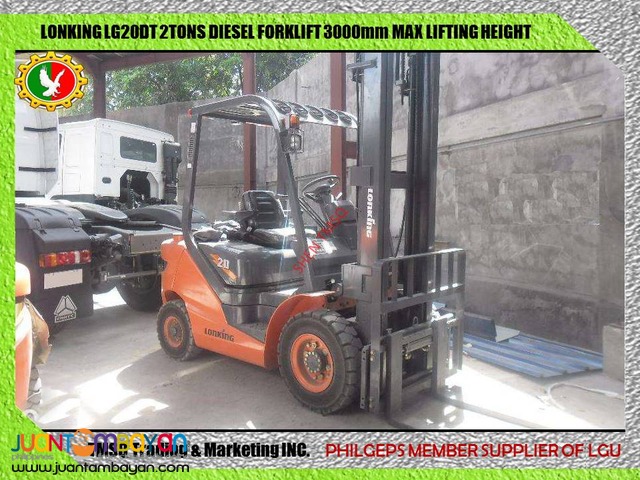 Brand New! LONKING LG20DT FORKLIFT 2Tons