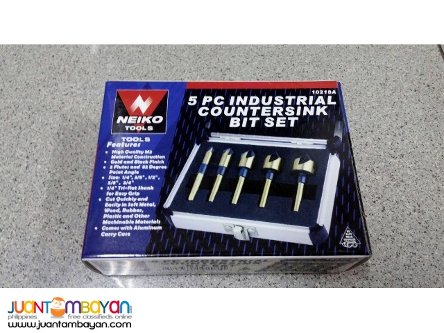 Neiko 10218A 5-piece 1/4-inch Countersink Bit Set