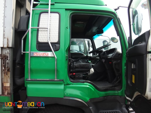 Green ISUZU 10Wheeler Wing Van Giga 6WA1 Engine 2015 Japan Surplus