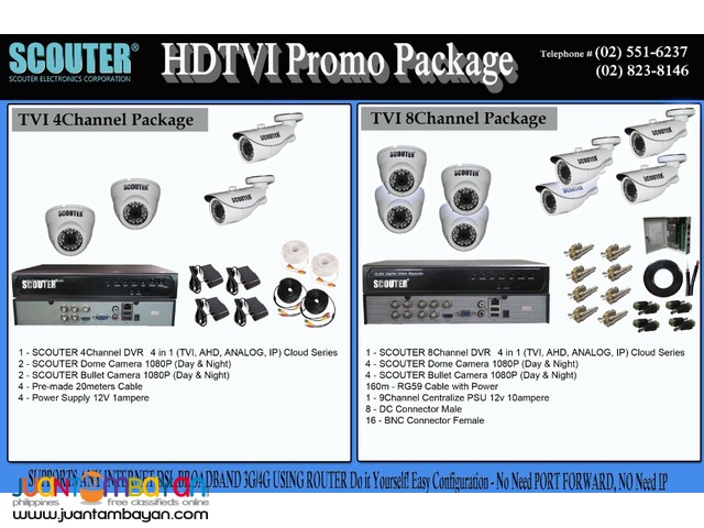 HDTVI package 2megapixel camera (1080P) -Scouter Electronics Corp