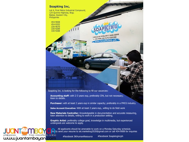 Soapking is Hiring Soapking is Hiring