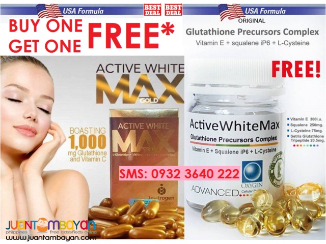 ACTIVE WHITE MAX GLUTATHIONE BUY1-TAKE1 + FREE SHIPPING 