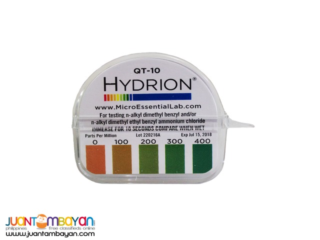 Quaternary (Quats) Ammonium Sanitizer Test Strips 0 - 400 ppm Quaternary (Quats) Ammonium Sanitizer Test Strips 0 - 400 ppm