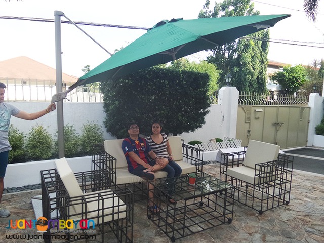 AU04 Revolving 360 degrees Cantilever Parasol Banana Umbrella