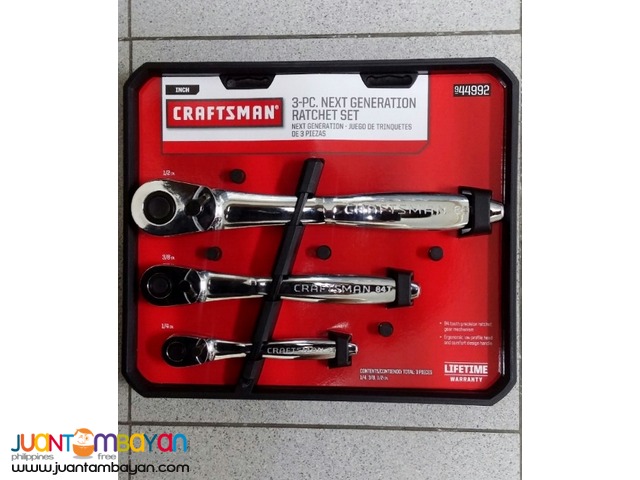 Craftsman 3 PC Socket Ratchet Wrench Set 84t Tooth Thin Profile 944992 for sale online 