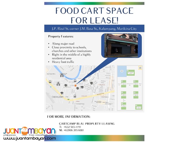 PRIME Food Cart Space for Lease in Marikina