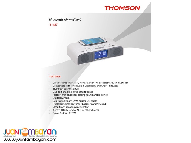 Thomson B16BT Bluetooth Alarm Clock FM Radio Speaker