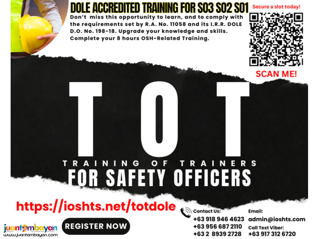 TOT Training Training of Trainers Training Safety Officer Training