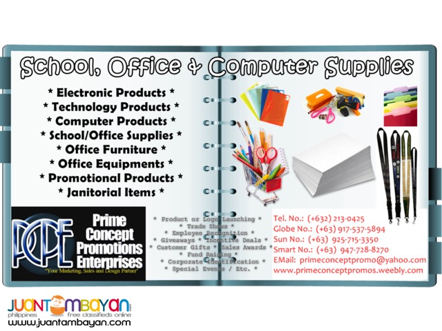 PROMOTIONAL ITEMS/CORPORTE GIVEAWAYS/SCHOOL & OFFICE SUPPLIES