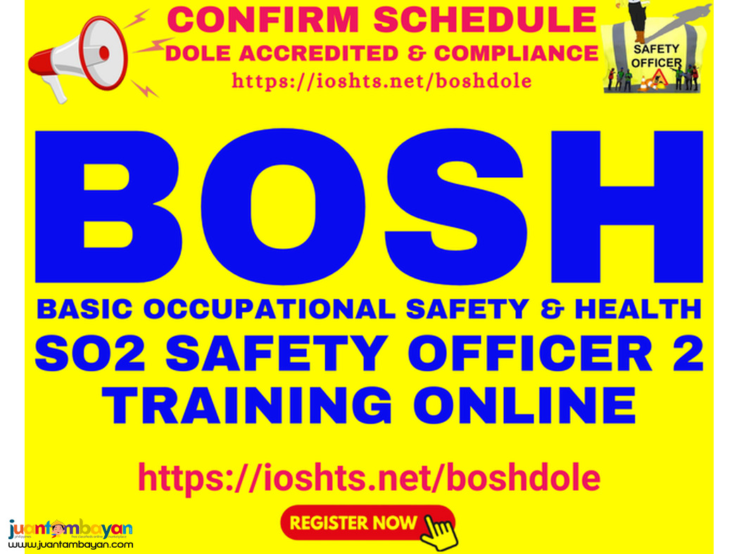 BOSH Training Online Philippines Safety Officer 2 SO2 Certification