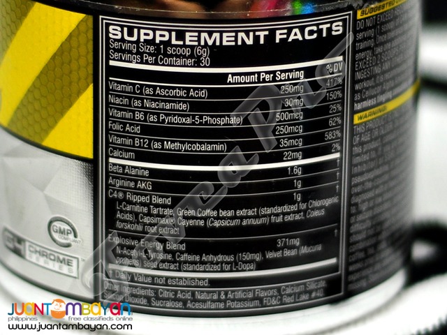 Cellucor C4 Ripped, 30's Fruit Punch (Free Shipping) Pre-Workout