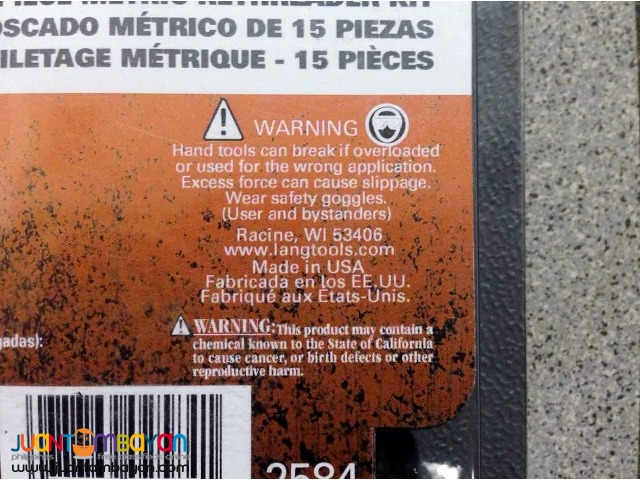 Lang Tools 2584 15-Piece Metric Thread Restorer Set