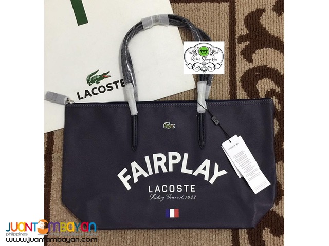 lacoste tote bag gold