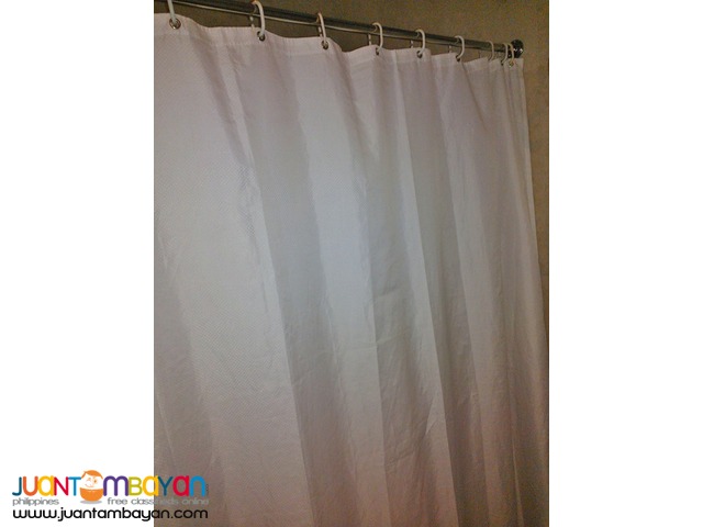 White Shower Curtain with Hook
