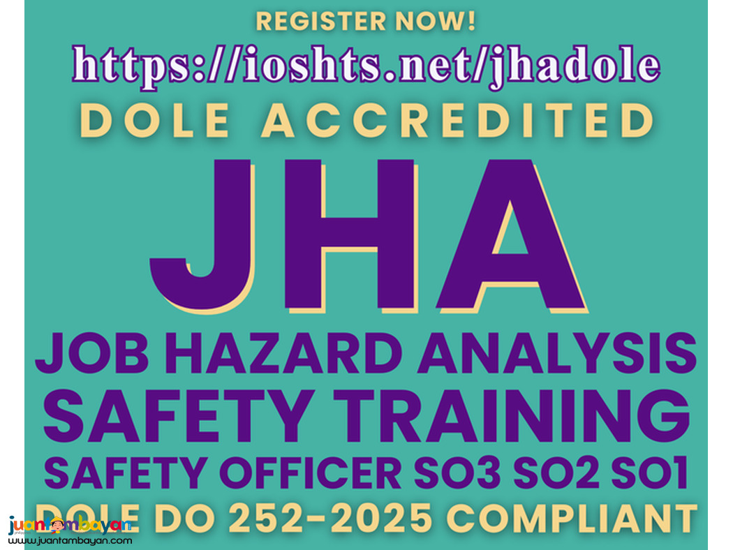 Online JHA Training DOLE Accredited Training for Safety Officers