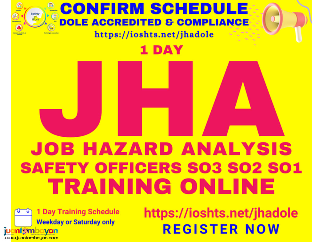 Online JHA Training DOLE Accredited Training for Safety Officers