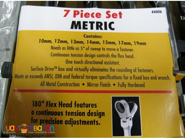 Gearwrench 7-piece Metric Combination Ratcheting Wrench Set
