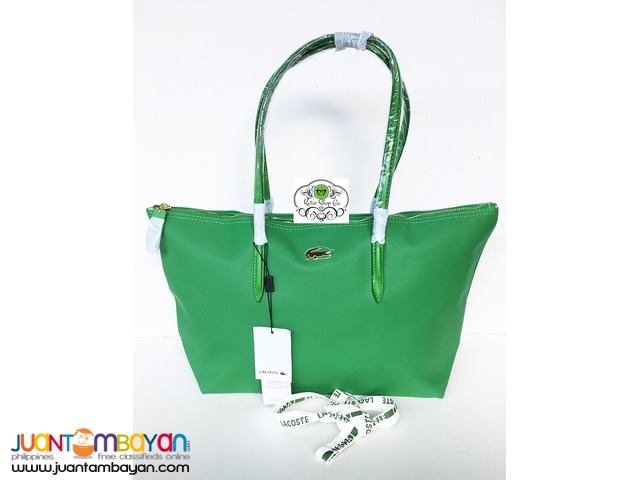 LACOSTE SHOULDER BAG - LACOSTE TOTE BAG - GREEN