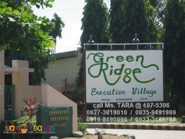 GREENRIDGE Binangonan Rizal Lots = 5,500/sqm