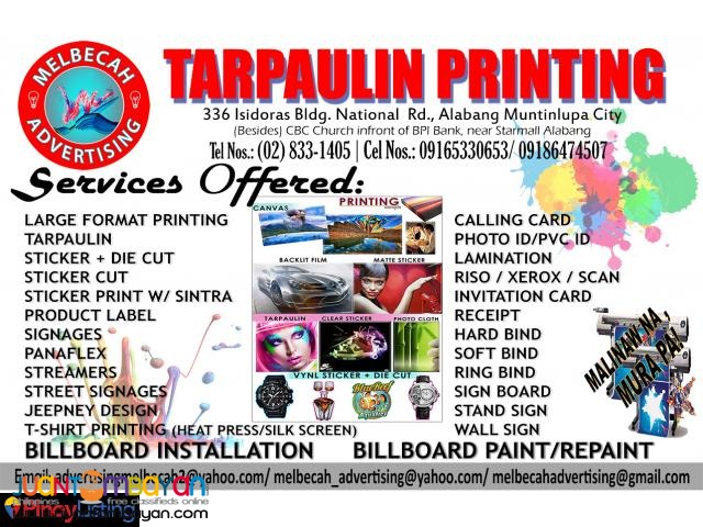 TARPAULIN PRINTING SERVICES @ MELBECAH ADVERTISING 