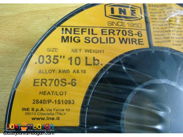 INEFIL ER70S-6 .023-Inch on 10-Pound Spool Carbon Steel Mig Solid Welding Wire 