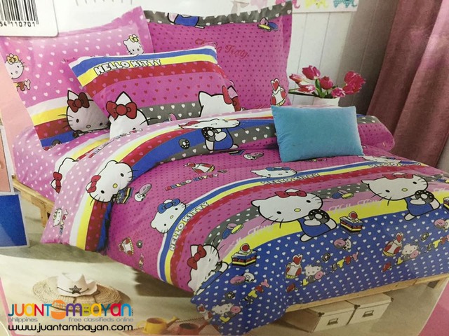 KING SIZE - 4 IN 1 BED SHEET SET - HELLO KITTY BED SHEET