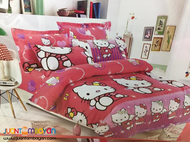KING SIZE - 4 IN 1 BED SHEET SET - HELLO KITTY BED SHEET