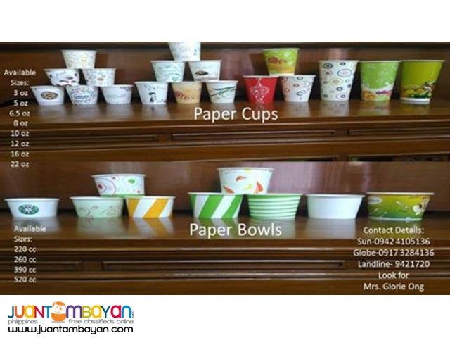 Plain and Printed Paper Bowls