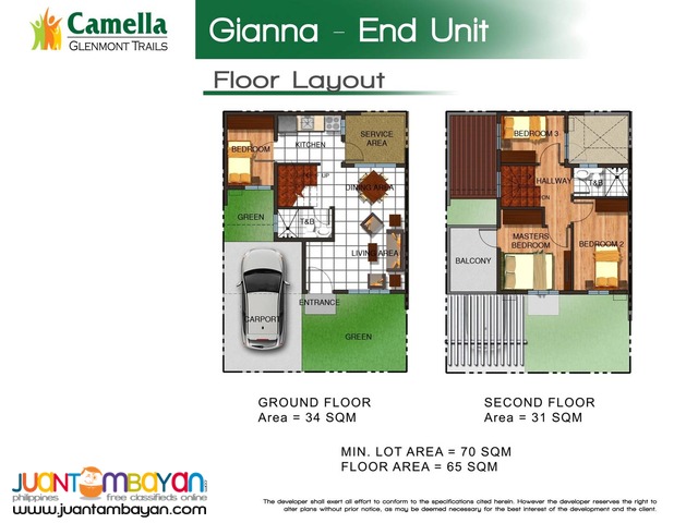 3BR Pre-Selling Townhouse Camella Glenmont Trails In Quezon City