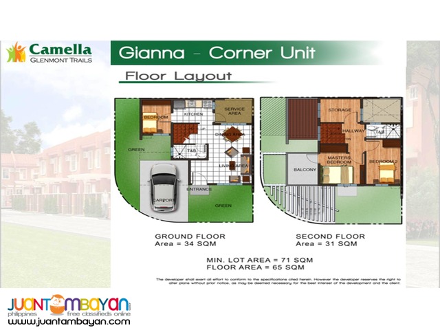 Towhouse For Sale in Quezon City Camella Glenmont Trails