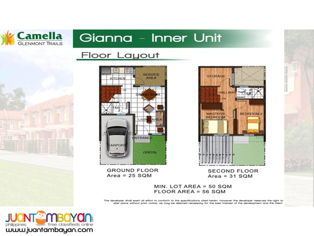 Towhouse For Sale in Quezon City Camella Glenmont Trails