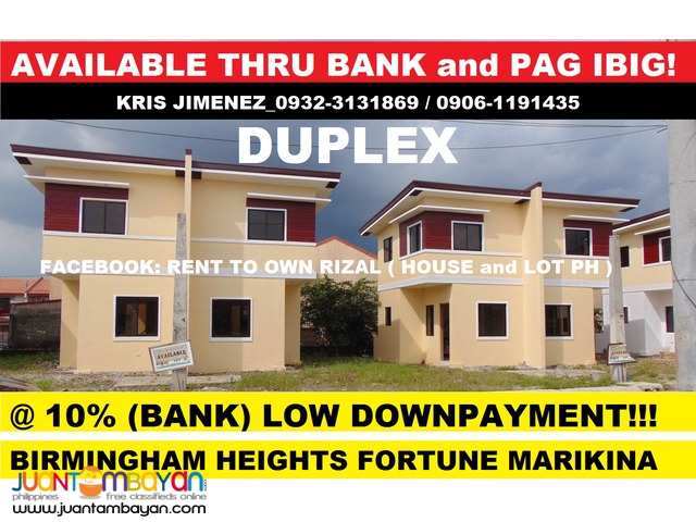 BIRMINGHAM heights marikina thru pag ibig