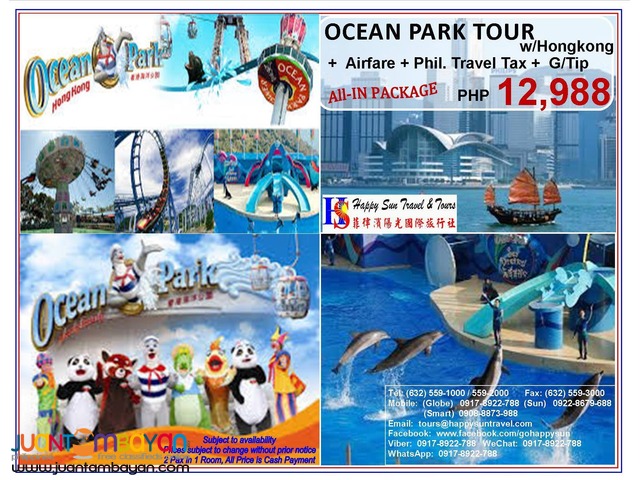 Hongkong City Tour + Ocean Park Tour