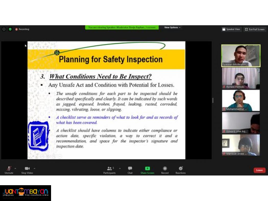INhouse COSH Training