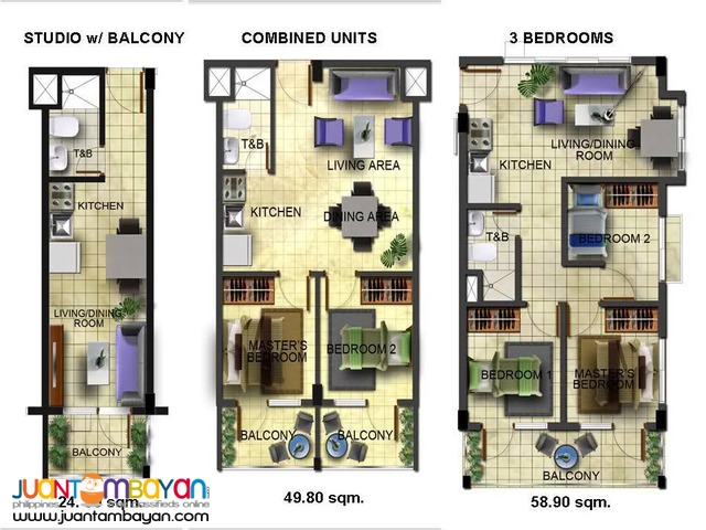 3 Bedrooms for Sale RFO Pine Crest in New Manila Quezon City