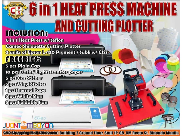 6 in 1 CUYI HEAT PRESS MACHINE AND CUTTING PLOTTER PACKAGE