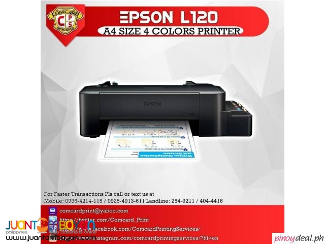 Epson L120 A4 size 4 colors Printer with CISS and INK
