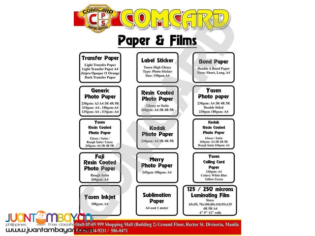 SUBLIMATION A4 / A3 TRANSFER PAPER (QUAFF)