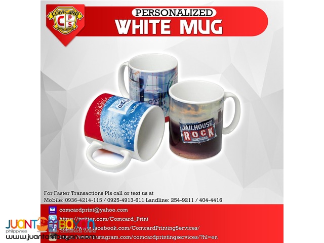 WHITE MUGS FOR SUBLIMATION PRINTING (Quaff)