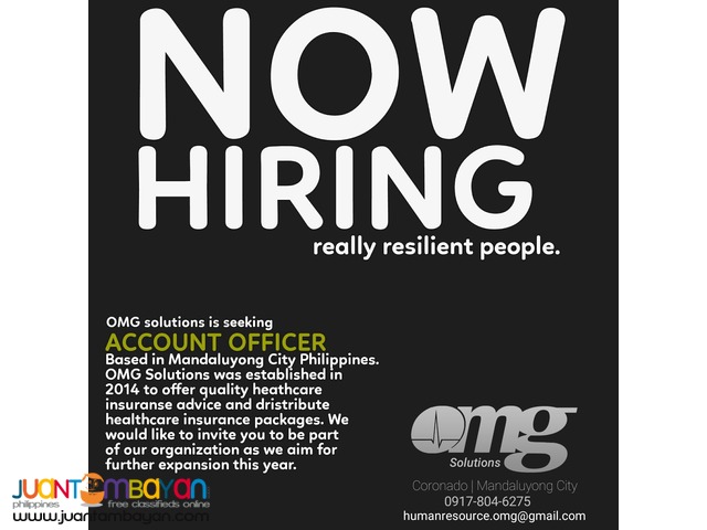 Job Opening at OMG Solutions: Account Officer