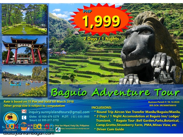 baguio tour package 2 days 1 night