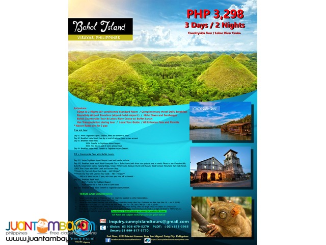 Bohol Tour Package with Loboc Cruise  & Countryside Tour PHP 3,298