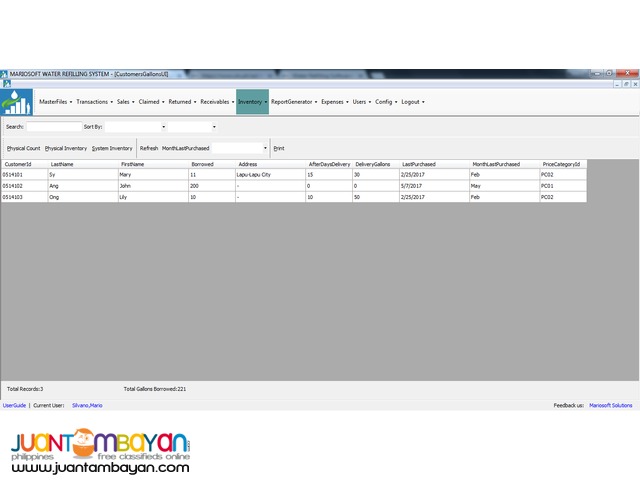 WATER REFILLING SYSTEM SOFTWARE