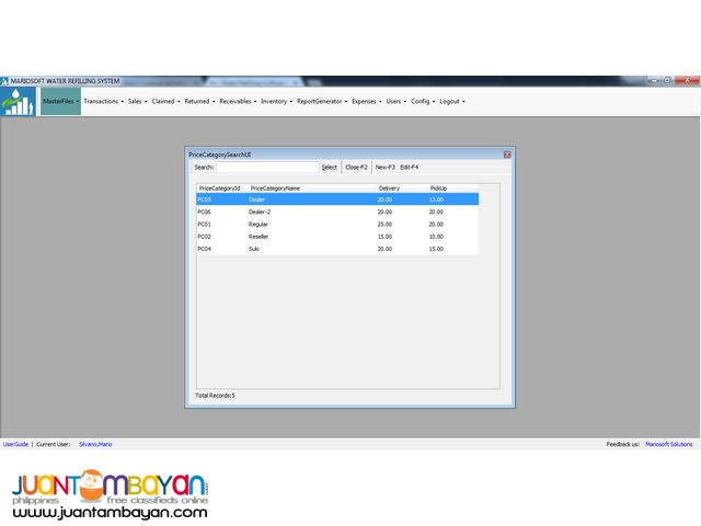 WATER REFILLING SYSTEM SOFTWARE