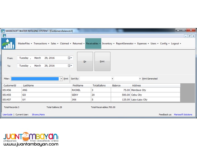 WATER REFILLING SYSTEM SOFTWARE