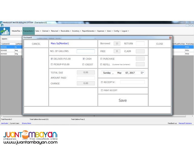 WATER REFILLING SYSTEM SOFTWARE