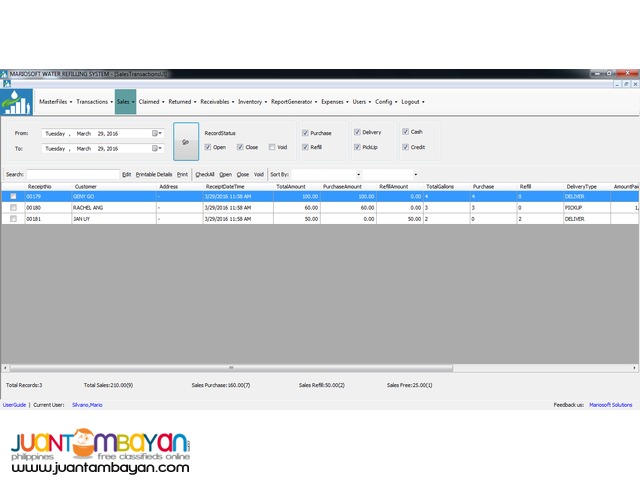 WATER REFILLING SYSTEM SOFTWARE