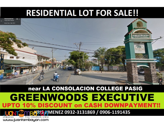 GREENWOODS EXECUTIVE VILLAGE lot in PASIG CITY