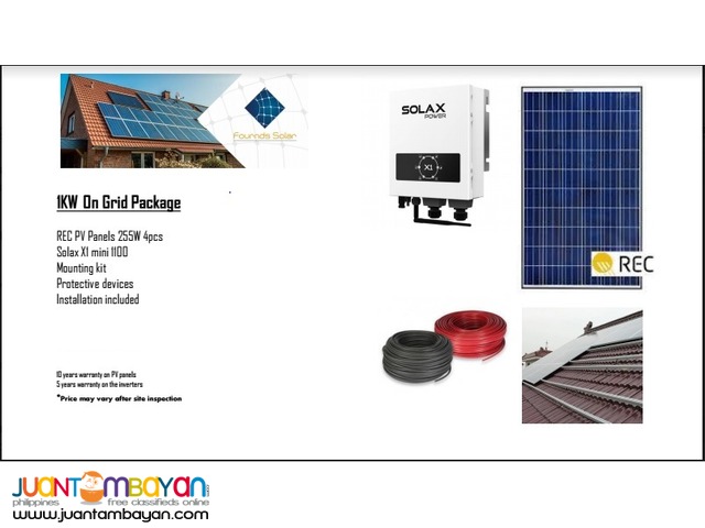 Solar Panel on Grid Setup 1 Kilowatt